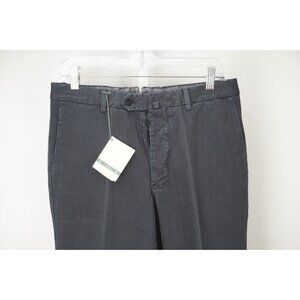 Luigi Borrelli Blue Twill 100% Cotton Mens Pants Sz 46 NEW